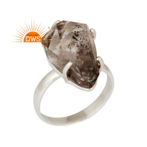 Anillo de cóctel de diamantes Herkimer, joyería de plata de ley 925 de alta calidad - Product Image 1