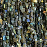 Perles africaines en labradorite facettée en pierre gemme naturelle pour la fabrication de bijoux, 10-15mm, 50g, 12'