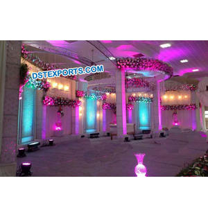 Toile de fond en cristal éclairée de mariage Portable décoration de toile de fond en cristal de Style asiatique pour les mariages - Product Image 1