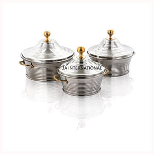 Casserole à double paroi isolée en acier inoxydable avec finition plaquée or, pour servir des plats chauds, casserole à servir plaquée or - Product Image 4