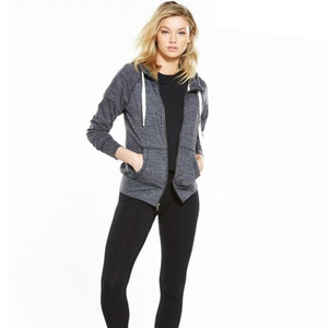 เสื้อฮู้ดสวมหัวผ้าฝ้ายสำหรับผู้หญิงขนาดใหญ่พิเศษมีซิปด้านหน้าซักแบบลำลองสำหรับฤดูใบไม้ร่วง - Product Image 3