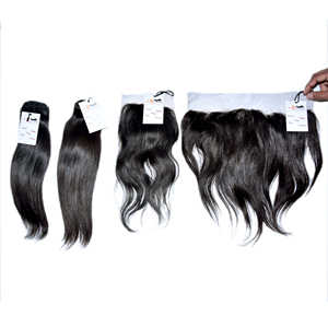 ลูกไม้ปิดด้านหน้าด้วยการรวมกลุ่ม,100% มนุษย์ผมที่ยังไม่ได้ลูกไม้ด้านหน้าเนียนตรงเวอร์จินบราซิลผมสำหรับความเย้ายวนใจ - Product Image 2