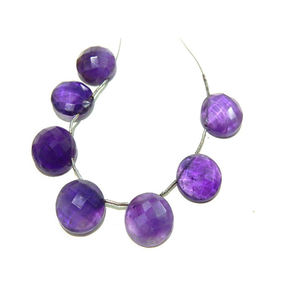 16x16mm เครื่องประดับลูกปัดอเมทิสต์สีม่วงสีม่วงแบบเจียระไนระดับพรีเมียมของผู้ผลิตอินเดีย - Product Image 4