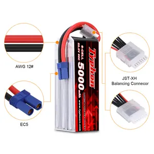 5000mAh 5200mAh 6S 22.2V 50C LiPo Battery with XT60 Connector