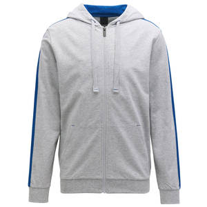 Vente en gros de sweat à capuche zippé à manches longues de haute qualité pour hommes, logo personnalisé, tissu polaire d'hiver à motif uni teint en 3D - Product Image 1