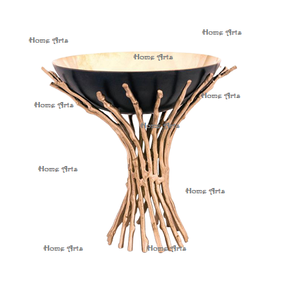 Bol décoratif de qualité exclusive de couleur noire, fait à la main, de forme ronde, pour servir les aliments lors de mariages et de fêtes - Product Image 2