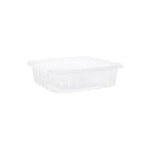 Disposable Square PP Plastic Food Container With Wave Pattern and Grip Flap For Catering Food Preparation and Takeaway 300PCS/CT