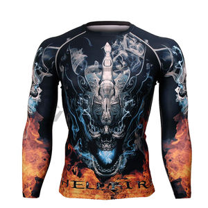 Chemise de Sport de protection contre les éruptions cutanées, tissu Bjj personnalisé, Design gratuit, manches longues, Polyester uni, vente en gros, Sublimation, OEM, Gsm - Product Image 6