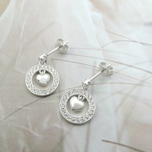 <b>Heart</b> Jewelry Elegant 925 <b>Silver</b> <b>Earrings</b> - Product Image 3