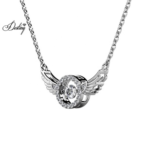 Daisini bling ריקוד מלאך כנף משובץ קריסטלי כסף 925 שרשרת תכשיטים פרימיום לנשים - Product Image 3
