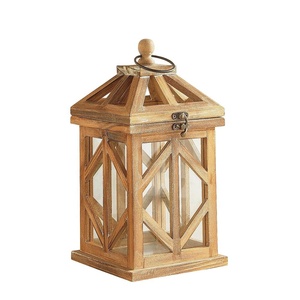 Candelabro de madera personalizado de larga duración, linterna con tapa de Metal para regalos de Navidad, venta al por mayor - Product Image 1