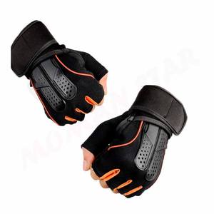 Guantes de entrenamiento de material PU con muñequera para entrenamiento de gimnasia de levantamiento de pesas - Product Image 2