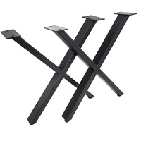 Ensemble de 2 pieds de Table en forme de X, pieds de Table en métal forgé, haute qualité