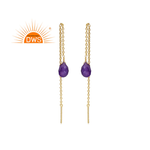 Pendientes de Plata de Ley 925 con Amatista Natural y Aventurina de la Mejor Calidad 2026 para Mujer, Fabricante de Joyería - Product Image 2