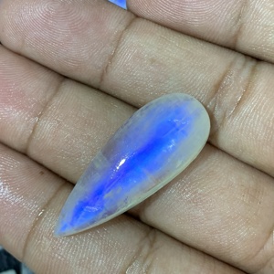 High Quality 5A Rainbow Moonstone 14mm <b>Quartz</b> Cabochon Loose Blue Natural Crystal for Jewelry Making Customizable Color Change - Product Image 6