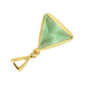 Wholesale 12mm Green <b>Amethyst</b> Quartz <b>Pendant</b> Triangle Shape Gold Silver Plated Sterling Gemstone Trendy Fine <b>Pendants</b> Charms - Product Image 5