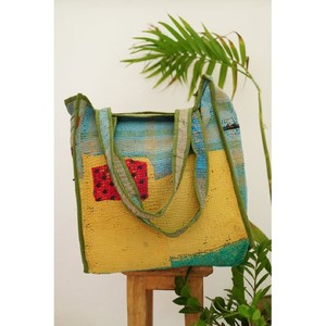 Grand sac fourre-tout réversible en coton indien imprimé à la main à fleurs multicolores pour femmes - Product Image 4