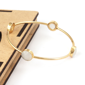 Bracelet à quartz blanc en or véritable, nouveau style, briolette découpé, personnalisé, bon prix, fait à la main, 4 pierres, vente en gros - Product Image 5