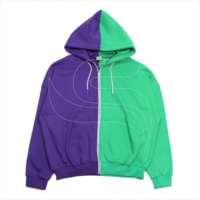 Hoodie Pria Desain Baru Bahan Katun French Terry Tebal 350 GSM Slim Fit Bordir 3D Patch Rhinestone Pakaian Kustom Mewah