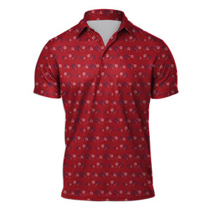 Polo homme OEM personnalisé, uni, bio, 200 grammes, noir et rouge, style asiatique, pour la famille - Product Image 1