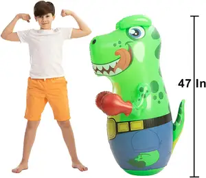 JOYIN inflable dinosaurio T-Rex Bopper 47 pulgadas niños saco de boxeo con rebote acción inflable bolsa de boxeo