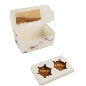 Kostenlose Probe Fabrik billigere benutzer definierte Torten schachtel mit Fenster 2 4 6 8 10 Cupcake Schmucks cha tulle Verpackung Torten schachteln