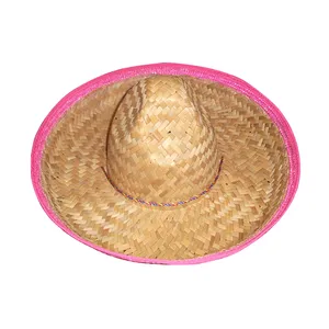 Sombrero Straw Hats/Multi-coloured Mexican Sombrero hat for party - Handmade straw sombrero Wide-brimmed straw hat