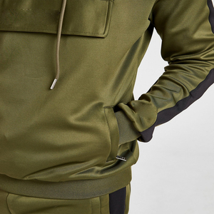 Sudadera con capucha para hombre OEMCustom con cremallera completa en el bolsillo frontal, cuello alto, para fitness, running y golf. - Product Image 6