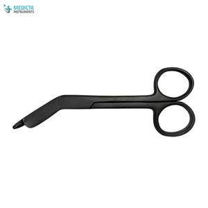 Tijeras Manuales para Vendajes de Acero Inoxidable, Negras, 5 1/2 Pulgadas - Herramientas de Enfermería - Product Image 4