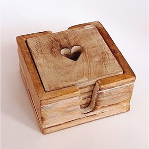 Sous-verre en pierre de bois sous-verre en bois naturel avec support pour la maison et le bureau fête avec restaurant - Product Image 4