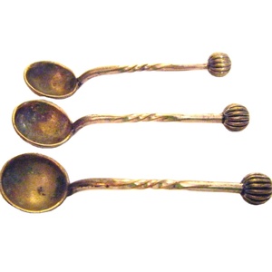 Latest Design Set of 3 Brass Wedding Spoons From India Ideal For Home Kitchen Hotel <b>Tabletop</b> Spoon Set High Quality New Prices - Product Image 1