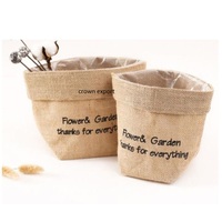 Set Pot Tanaman Jute 4 Buah Desain Minimalis, Tas Tanam untuk Dekorasi Rumah Indoor & Outdoor, Keranjang & Pot Bunga Jute
