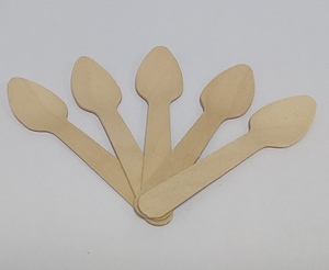 Vietnamese Environmentally-Friendly Wooden Disposable <b>Salad</b> <b>Spoon</b> Natural Color 16cm Custom Logo Kitchenware - Product Image 3