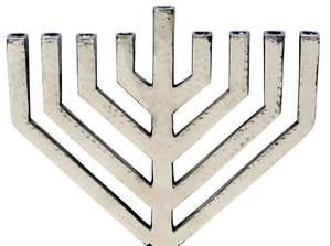 Modern Handmade Menorah <b>Hammered</b> Pewter Silver Tree Life Polished Finish Candle Stand Home Use Metal Hanukkah <b>Holder</b> Aluminium - Product Image 4