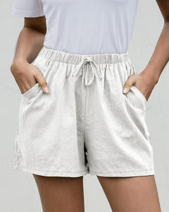 Pantalones cortos informales de lino y algodón para mujer, shorts finos holgados de verano - Product Image 6