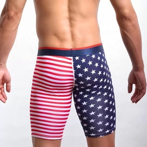 80% poliéster 20% Spandex pantalones cortos de compresión para hombres estampado de sublimación personalizado secado rápido transpirable gimnasio Fitness entrenamiento medio sólido - Product Image 4