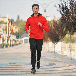 Conjunto de Sudadera con capucha para hombre, jersey de gran tamaño con estampado de manga larga, 50 algodón y 50 poliéster, color negro, venta al por mayor - Product Image 2