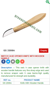 Watch <b>Case</b> Opener Knife Flat Wooden Handle Stainless Steel Blade Snap Back Watch Repair Tool |Item No GS-2008A - Product Image 2