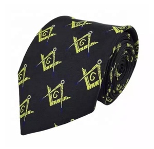 Corbata de seda de Regalia masónica, bordada, dorada, cuadrada - Product Image 2