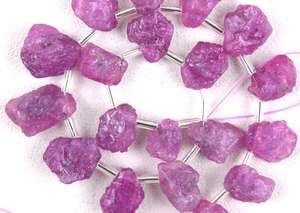 พลอยแซฟไฟร์สีชมพูหยาบ21ชิ้นเครื่องประดับแฮนด์เมดทำจากแก้วทรงไม่เรียบ - Product Image 2