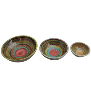 ชุดชามสลัดไม้หลายสี3ชิ้นสำหรับใช้ในบ้านและในครัวชุดรับประทานอาหาร - Product Image 1