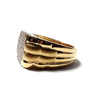 Prix usine conception de mariage précieux 18 carats or jaune massif véritable diamant rond bijoux merveilleux hommes bague pour hommes cadeau