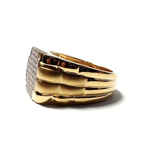 Factory Price Precious Marriage Design 18 Karat Solid Yellow Gold Real Round Diamond Jewels Marveous Gents Ring for Men Gift - Product Image 2