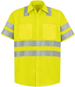 Chemise de travail à manches courtes pour homme, vêtement de travail à haute visibilité, deux tons - Product Image 4