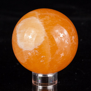 หินโมราคริสตัลธรรมชาติแร่แคลไซต์ทรงกลมสีส้ม - Product Image 1