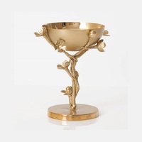 Quemador de incienso de calidad Premium Oud quemador de forma redonda de latón Color oro árabe quemador para la decoración del hogar