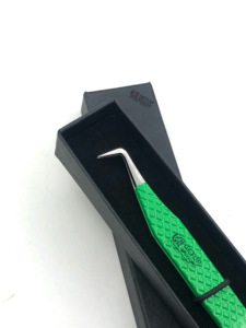 แหนบต่อขนตาจับเพชรเคลือบผงขึ้นฉ่าย90องศาทำจากสเตนเลสออกแบบโลโก้ได้ตามต้องการ - Product Image 2