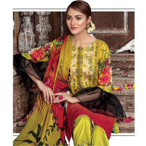 Traje paquistaní de 3 piezas para mujer, vestido de césped, ropa informal y Formal de primera calidad, vestido de verano - Product Image 4