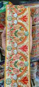 Custom Made Hand Embroidered Floral and Ethnic Indian Theme Laces,2 Inch Broad in Assorted Sizes and Colors for <b>Wedding</b> Dresses. - Product Image 4