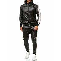 Survêtement en simili cuir antibactérien écologique sur mesure pour homme, taille plus